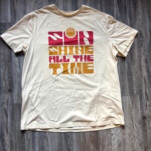 Goodfellow & Co Sunshine All The Time Graphic T-Shirt XL Beige Retro Sun Tee